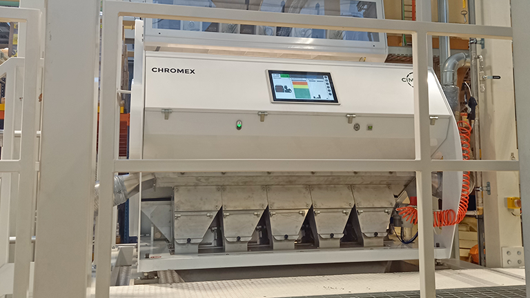 Cimbria SEA CX optical sorter at Chicco D'oro, in Switzerland
