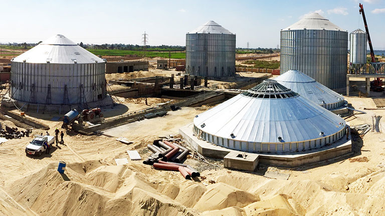 Egitto: impianto di silos in costruzione.