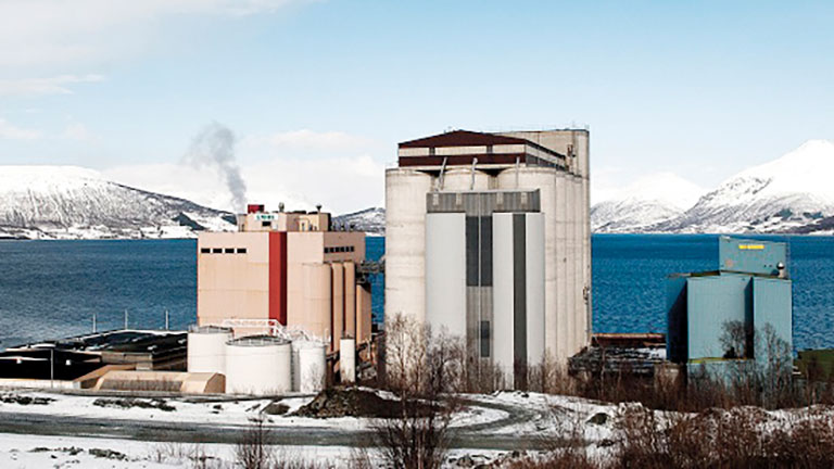 Cargill silo for storing fish pellets before shipping