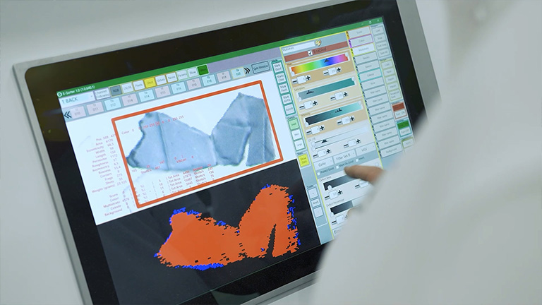pannello di controllo HMI della selezionatrice ottica