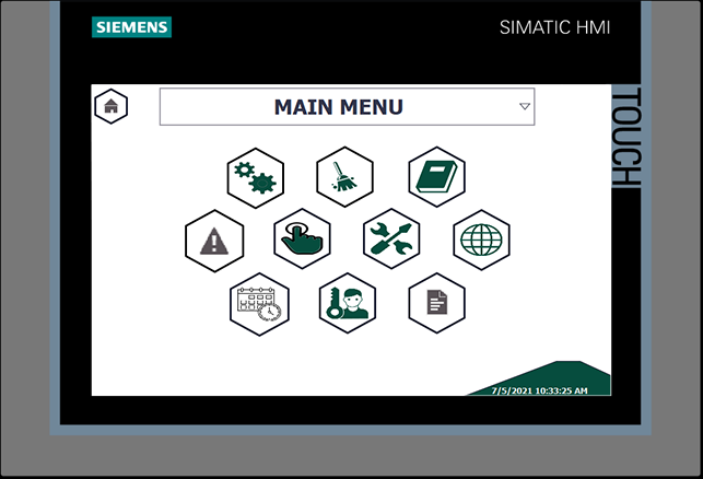 gravity-seperator-hmi-main-menu